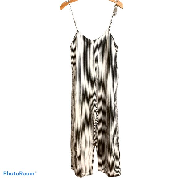 Ali Golden Linen wide leg jumpsuit overalls - Picture 4 of 13